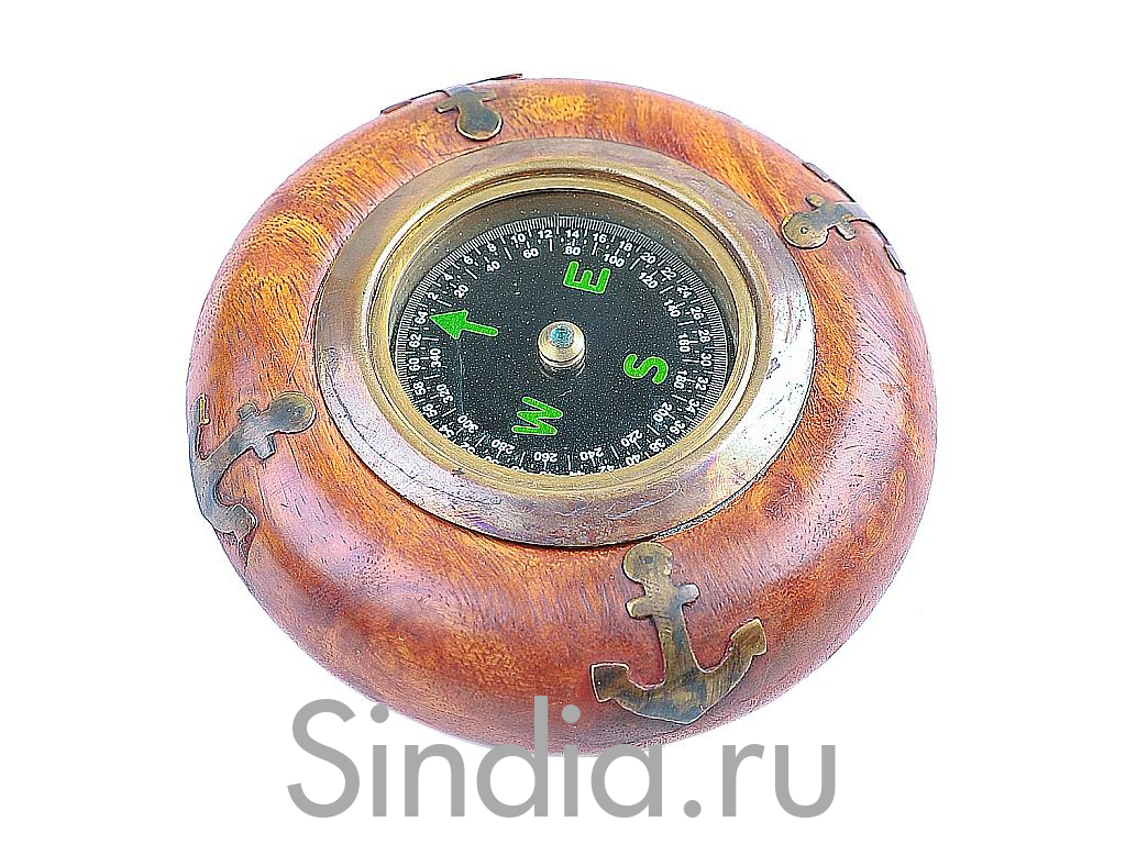 Компас  в деревянной оправе № Мтк173/4