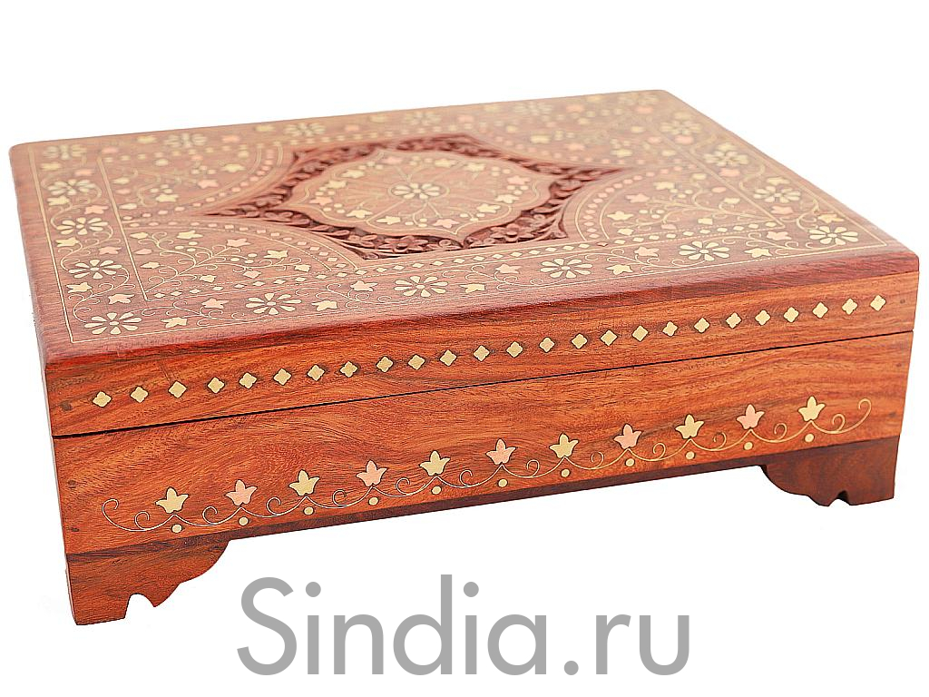 Шкатулка с инкрустацией (дерево) №Шк2