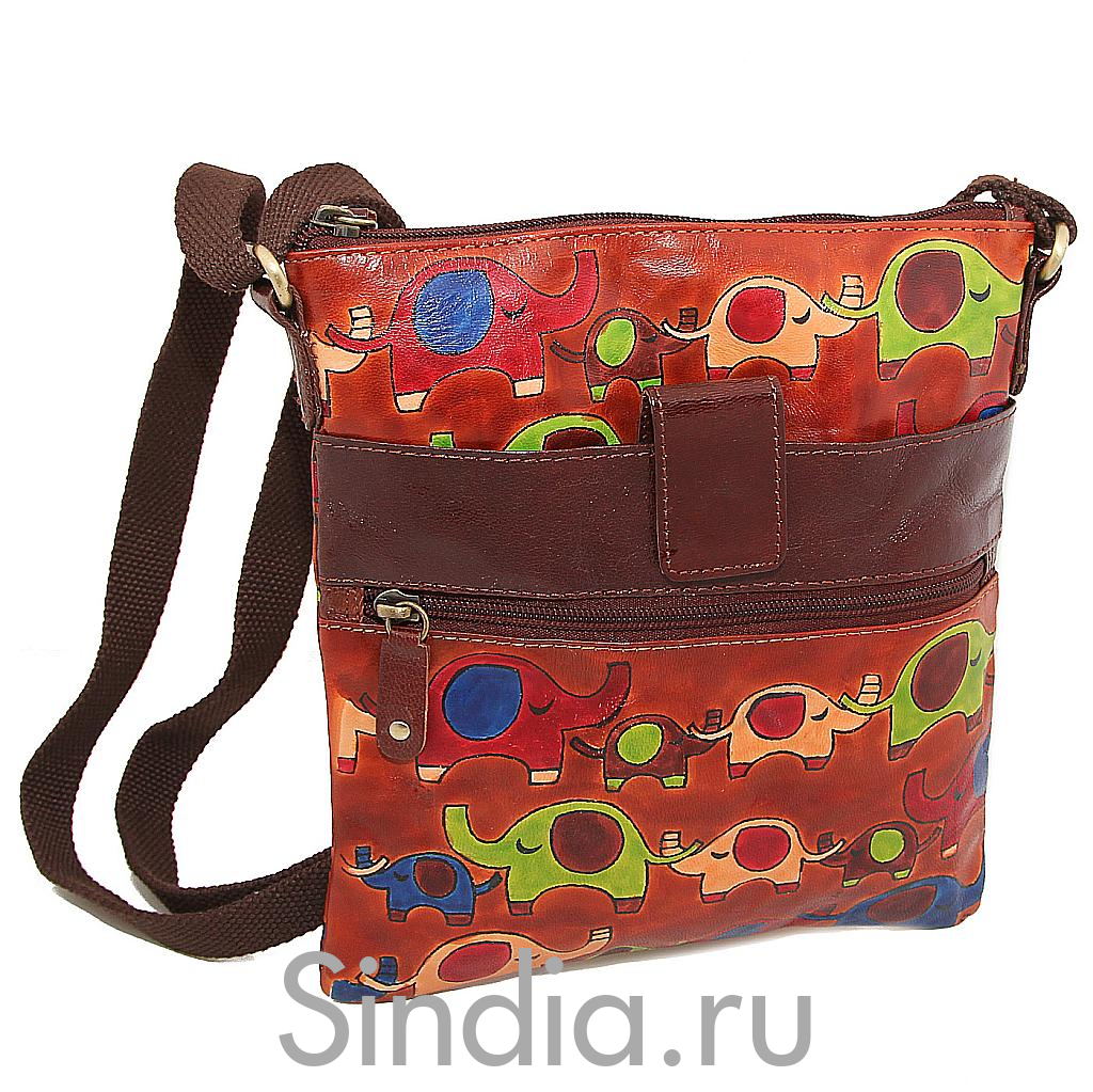 Сумка кожа ручная роспись № 3787/1